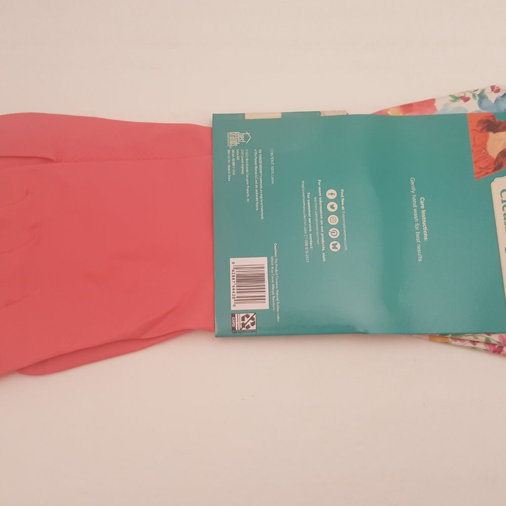 THE PIONEER WOMAN Heavy Duty Latex Cleaning Gloves | 3 Pack | Red / Blue / Pink - Picture 9 of 11